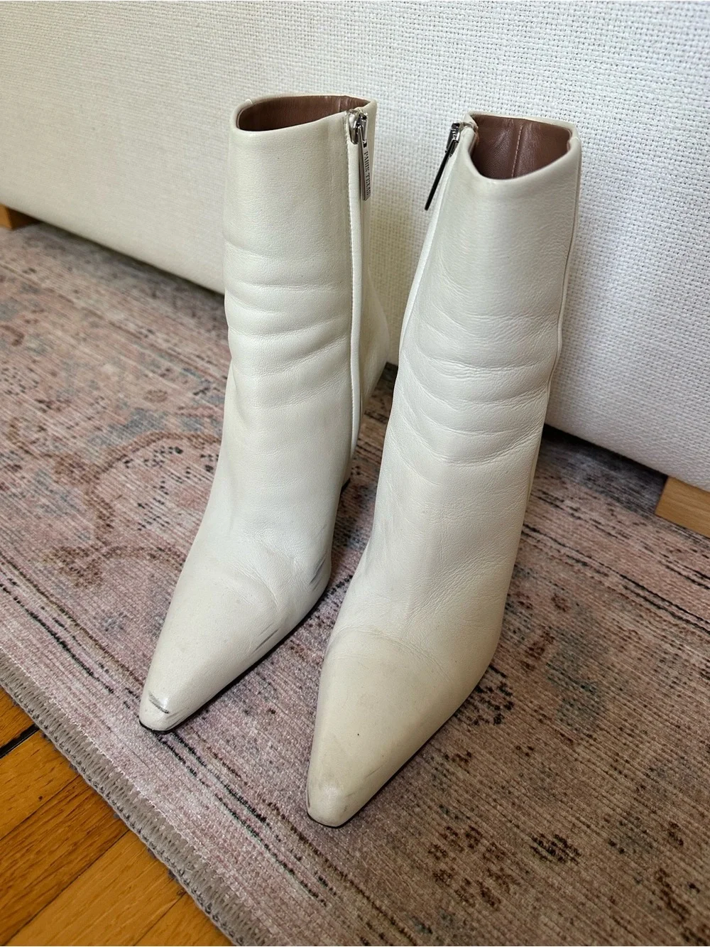 Paris Texas White Leather Ankle Boots